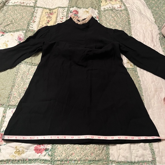 Vintage black lace-edged blouse / cream lace Wednesday handmade one of a kind - Picture 7 of 12